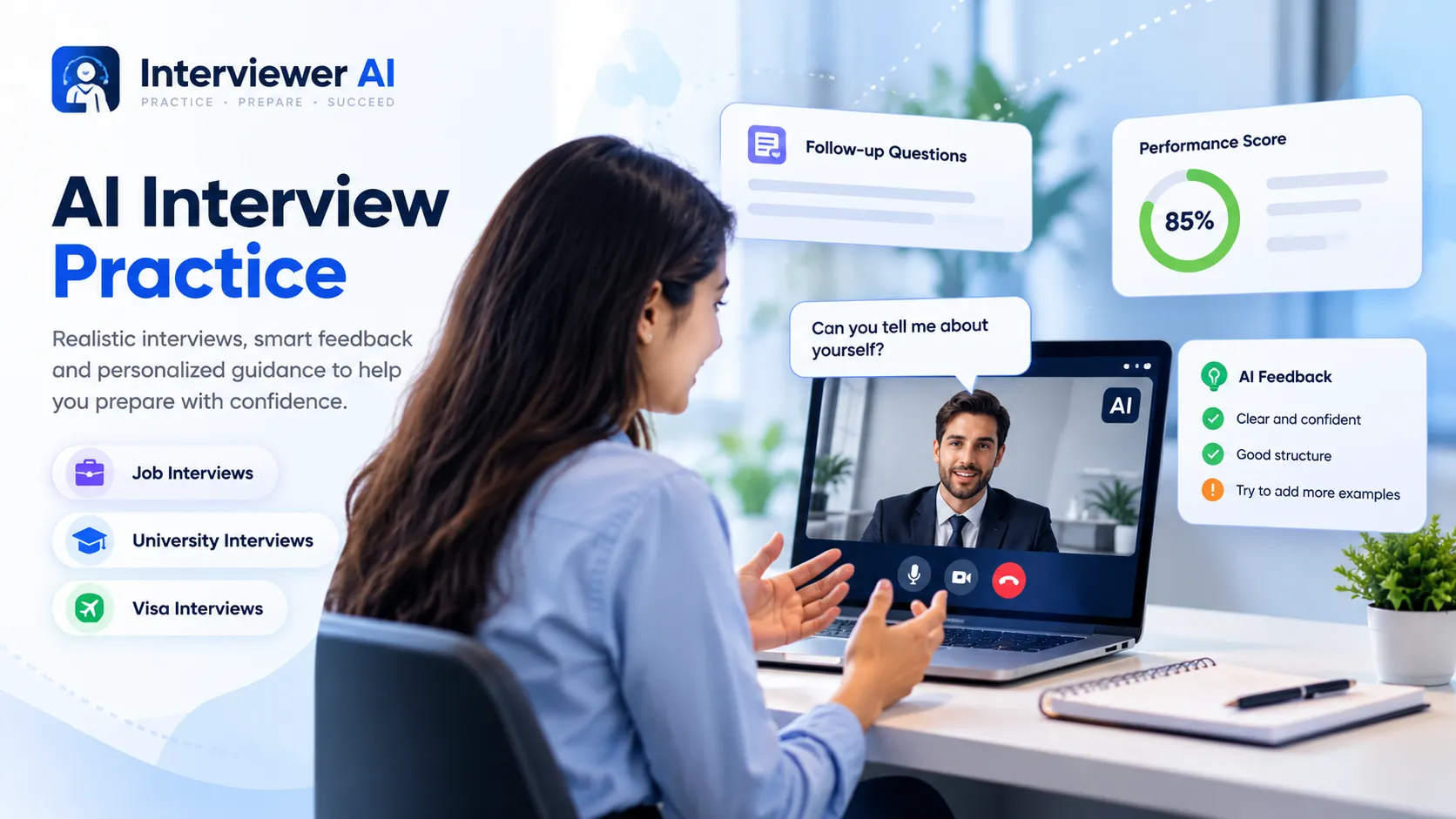 Interviewer AI interview practice platform